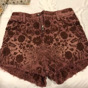 Burgundy free people shorts!